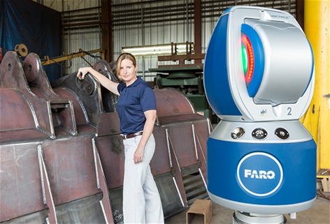 Heavy Equipment In-Process Inspection: Easily and accurately perform quality inspection on large parts or assemblies with the FARO Vantage Laser Tracker. VantageS-E_Laser_Tracker-15_590x402